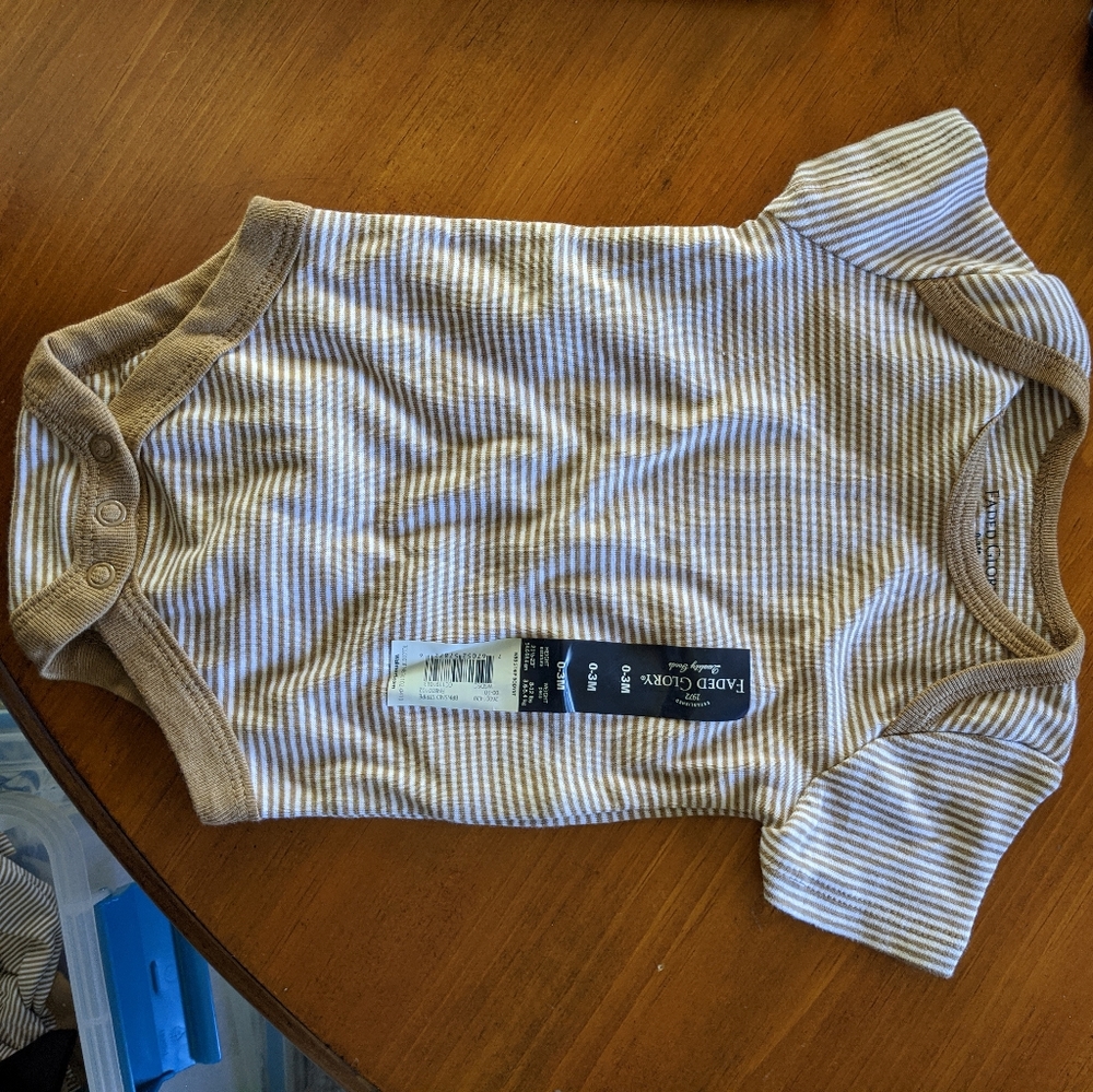 Faded glory organic striped onesie